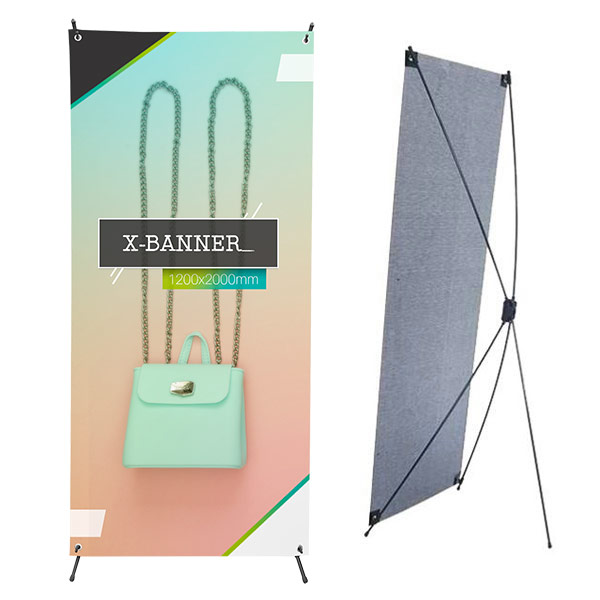 X-Banner  personnalisé format  800 x 1800 mm avec impression sur toile pvc