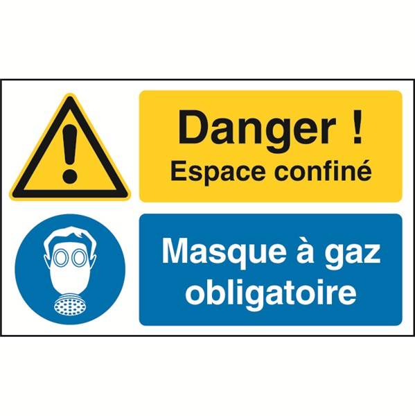 Panneau de securite  masque à gaz obligatoire, prix degressif