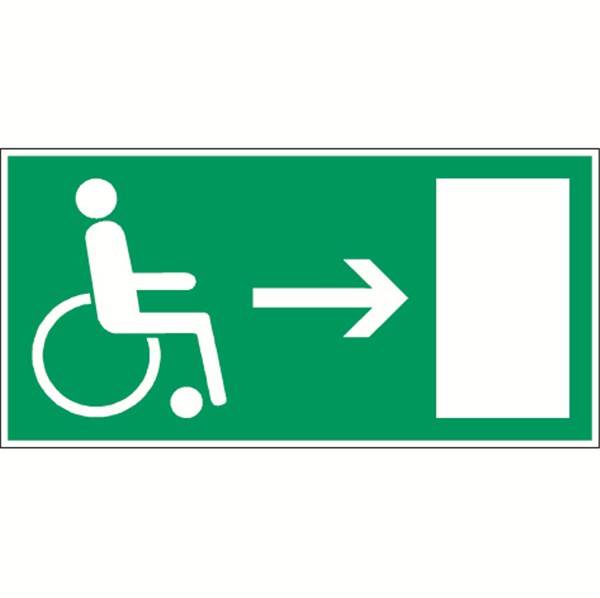 Panneau de sécurité  evacuation sortie handicape, prix degressif
