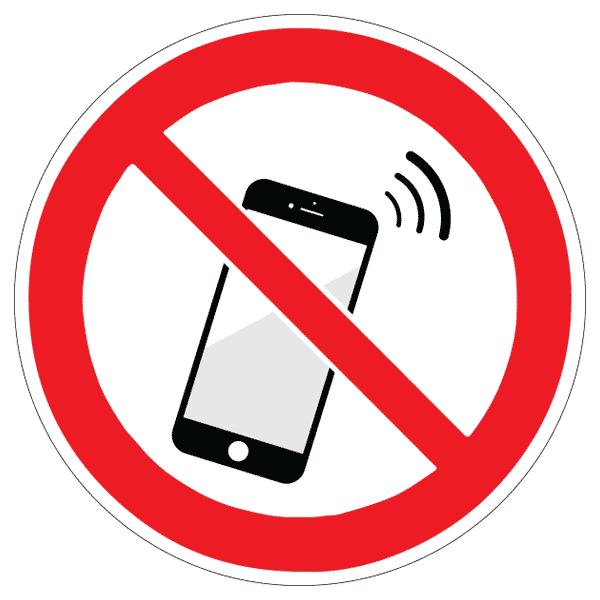 Panneau interdiction aux portables et smartphones, prix dégressif
