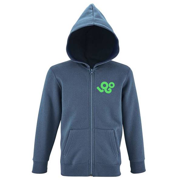 Sweat enfant personnalisé , veste zippée à capuche, 50% coton 260g  