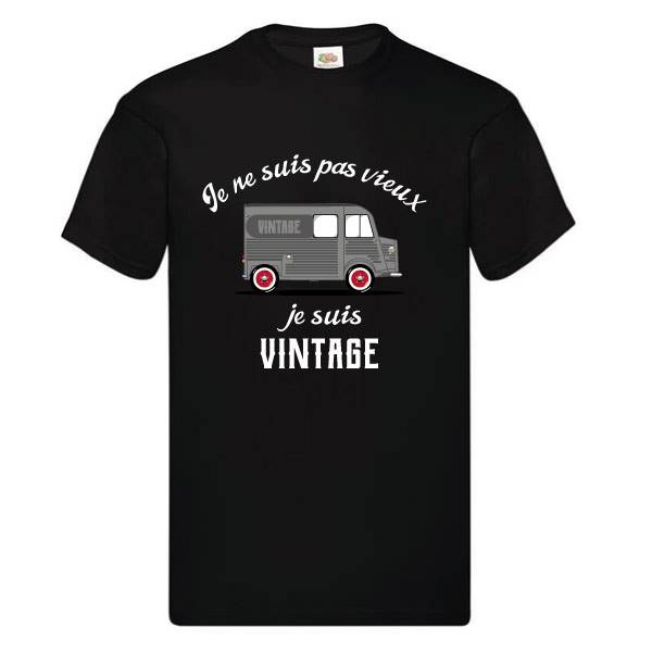 T-shirt homme personnalisé manches courtes , 100% coton 145grs , motif utilitaire citroen H