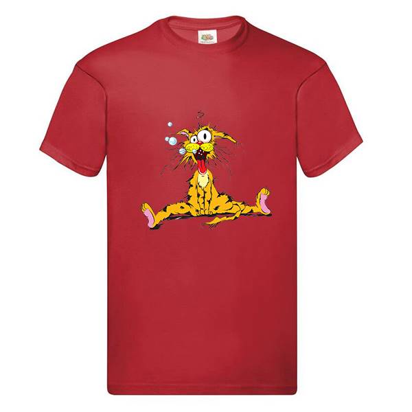 Tee Shirt Personnalise Manches Courtes Rouge 100 Coton 145g Motif Humour Chat Tee Shirt Personnalise Manches Courtes Rouge 100 Coton 145g Motif Humour Chat