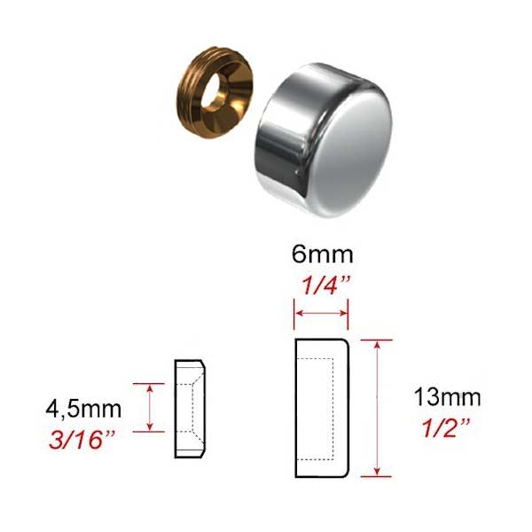 Cache vis aluminium Ø 13 mm