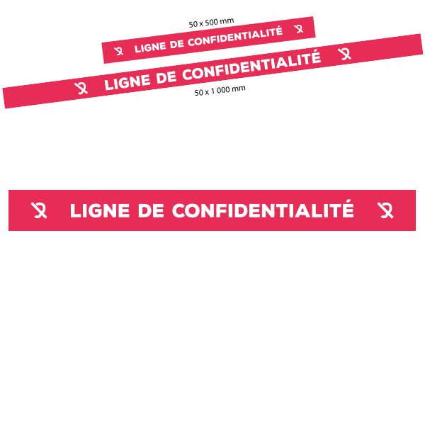 Ligne de confidentialité discrétion rouge à coller au sol