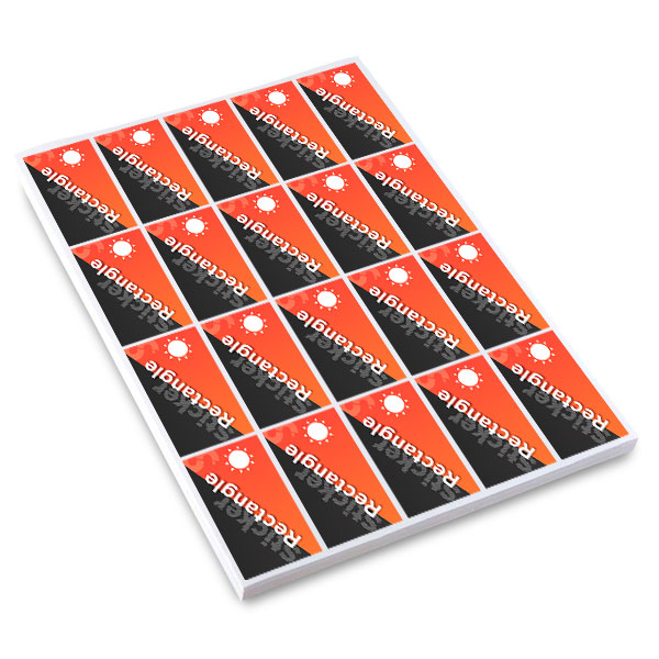 Sticker rectangulaire extérieur 52x74 mm, à partir de 10 unités