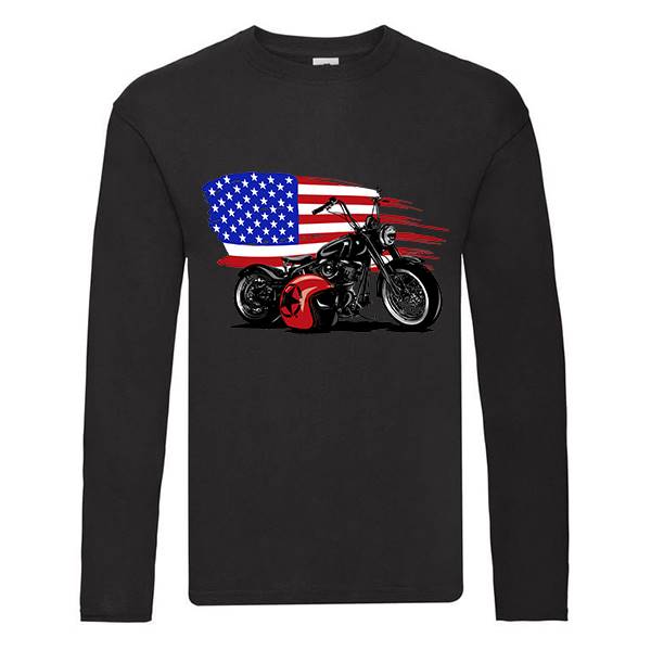 T-shirt homme personnalisé manches longues, 100% coton 145grs , motif slim harley