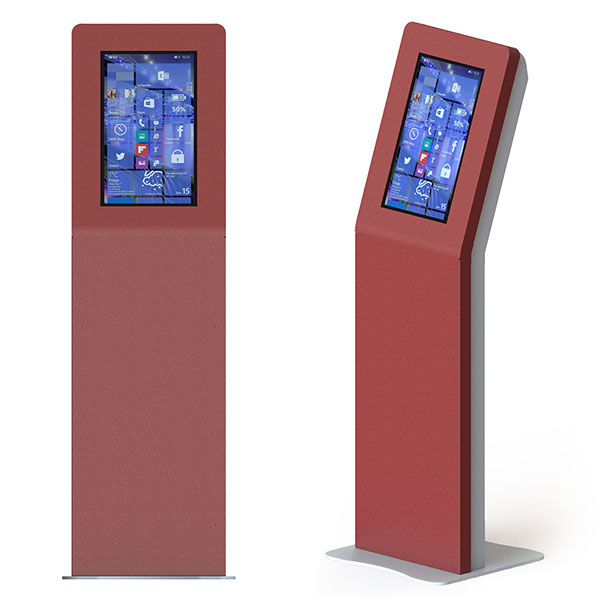 Borne vidéo tactile rouge portrait 22, 27 et 32 pouces PCAP Touch, 24h/7j