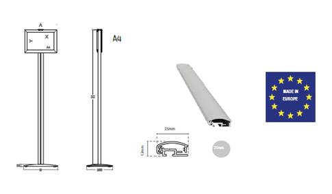 Options presentoir publicitaire menu board orientable recto verso