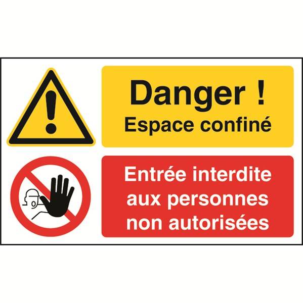 Panneau de securite danger espace confiné, prix degressif