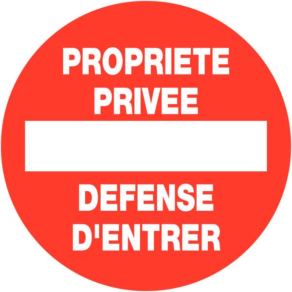 Panneau de circulation propriete privee, prix degressif