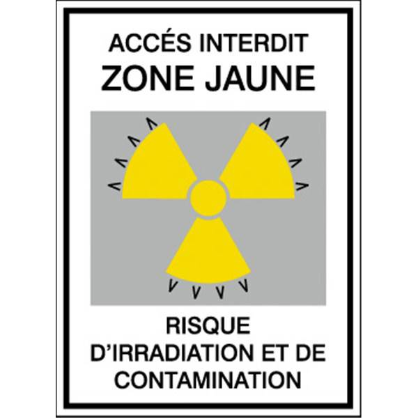 Panneau de sécurité radioactivité risque contamination , prix degressif