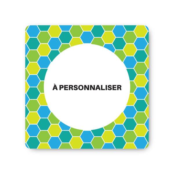 Plaque de porte à personnaliser PVC 120 x 120 mm avec fond mosaique 