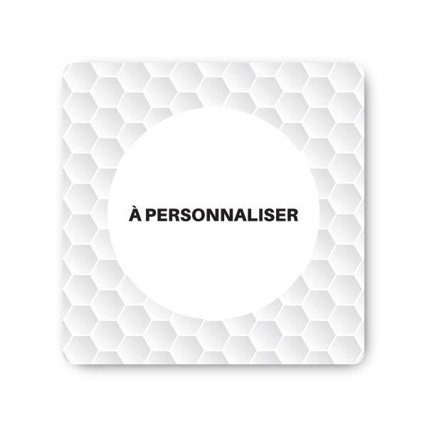 Plaque de porte à personnaliser PVC 120 x 120 mm avec fond mosaique 