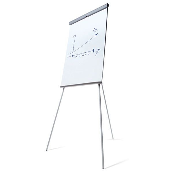 Tableau blanc magnétique et effaçable sur pied type paperboard