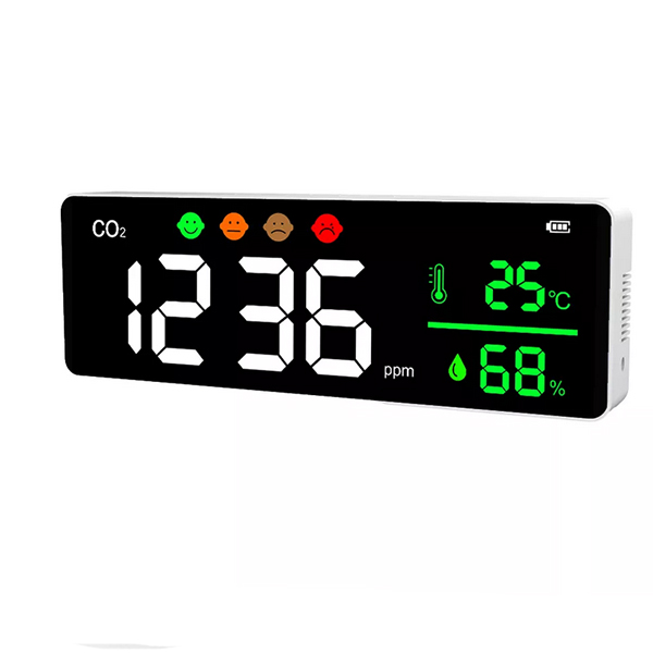 Capteur de CO2 portable pour interieur 270 x 90 mm avec  température et humidité