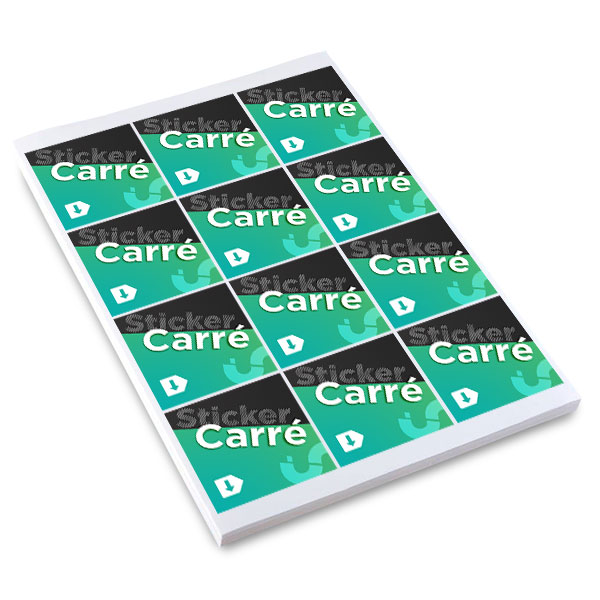 Stickers adhésifs carrés intérieurs format 74x74mm