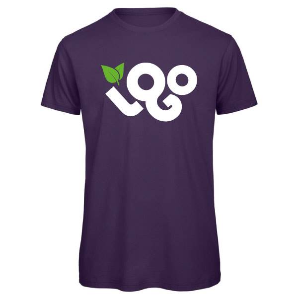 T-shirt violet personnalisé homme 100% coton BIO 140g, manches courtes, col rond