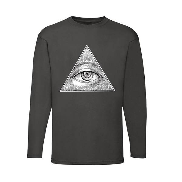 T-shirt homme personnalisé manches longues, 100% coton 145grs , motif biker pyramide