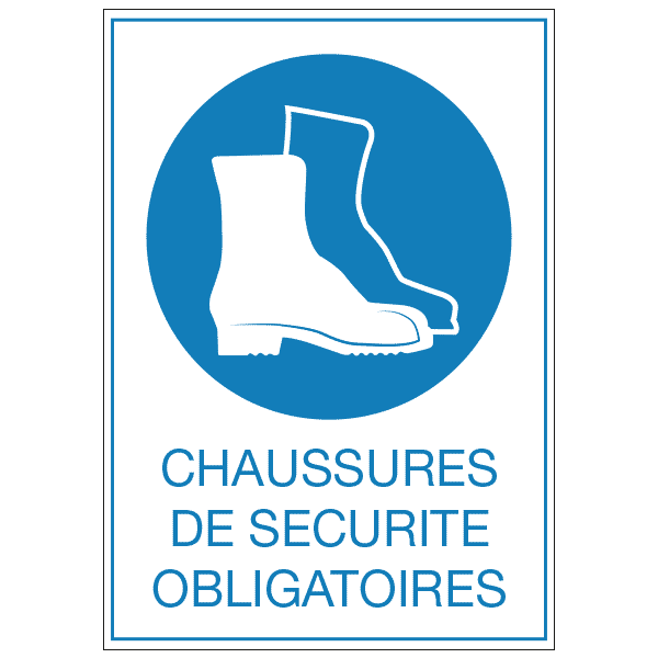 Panneau rectangulaire chaussures de sécurité obligatoires, prix dégressif