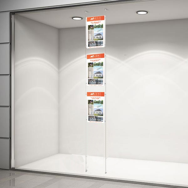 Colonne affichage vitrine 3xA4 pour agence immobiliere