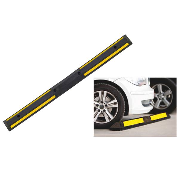 Butée de parking 2 m noir et jaune en PVC