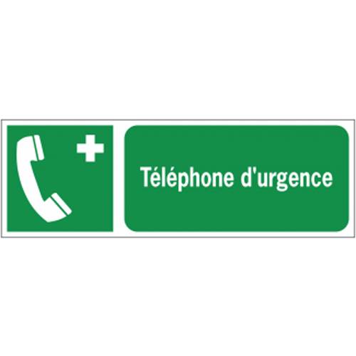 Panneau de sécurité  premiers secours téléphone d'urgence, prix degressif