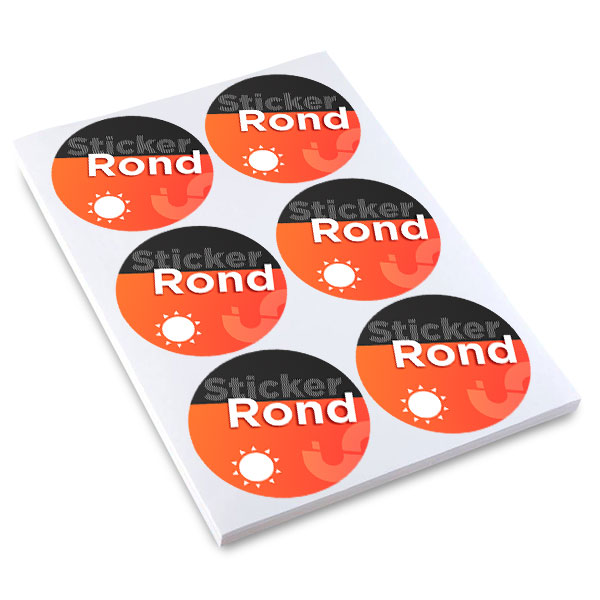 Sticker pas cher extérieur rond diamètre 9 cm