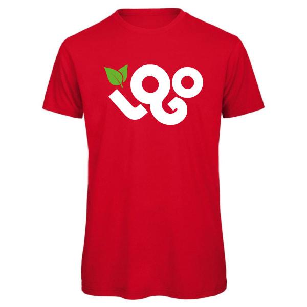 T-shirt rouge personnalisé homme 100% coton BIO 140g, manches courtes, col rond