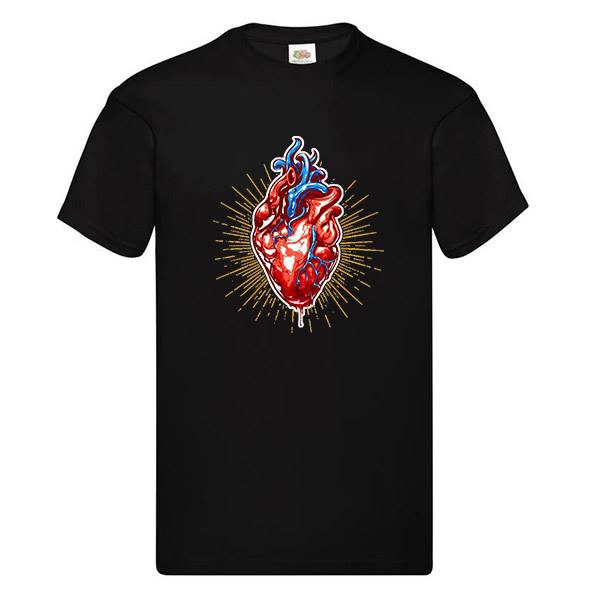 T-shirt homme personnalisé manches courtes , 100% coton 145grs , motif Saint coeur
