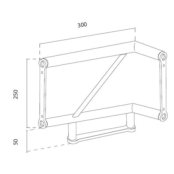 Support mural angle A  ,  structure truss 2 tubes pour stand expo 