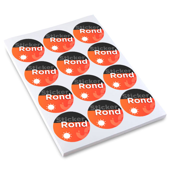 Sticker pas cher extérieur rond diamètre 7 cm