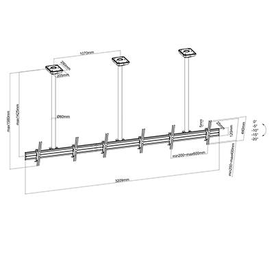 support plafond ecran TV , menuboard