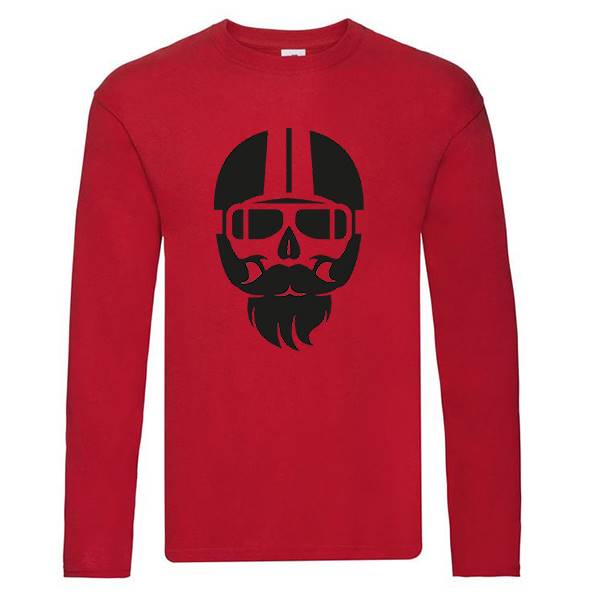 T-shirt homme personnalisé manches longues, 100% coton 145grs , motif biker barbu