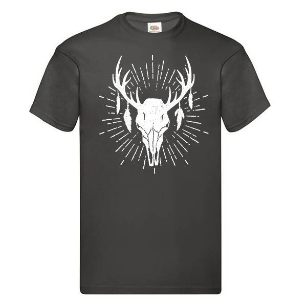 T-shirt homme personnalisé manches courtes , 100% coton 145grs , motif cerf attrape rêves