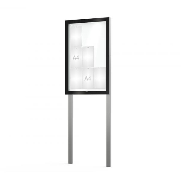 Vitrine d'affichage exterieur sur poteaux , differents formats , epaisseur 54 mm, hauteur 2 metres