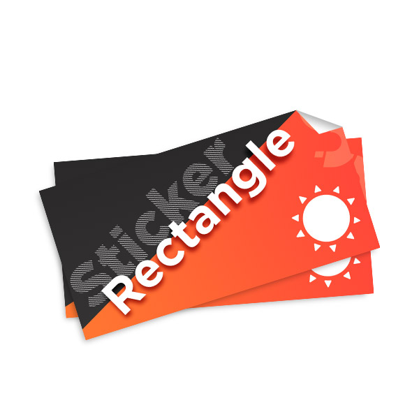 Sticker rectangulaire extérieur 74x210mm, à partir de 10 unités