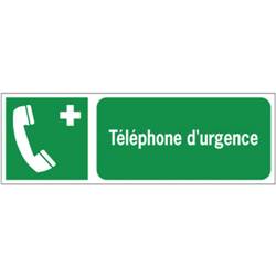 Panneau de sécurité  premiers secours téléphone d'urgence, prix degressif