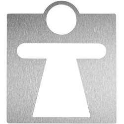 Plaque de porte pictogramme decoupé alu brossé picto toilette femme