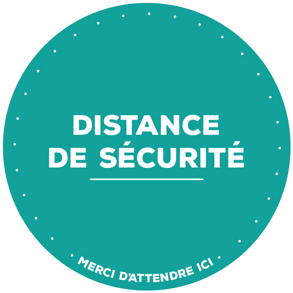 Distance de sécurité vert rond à coller au sol