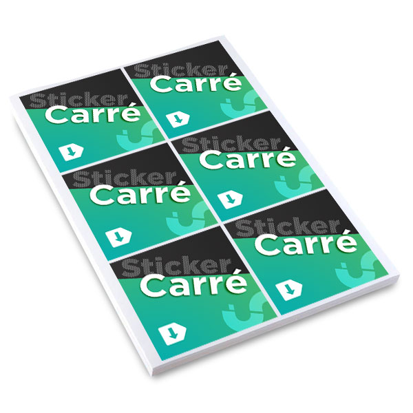Sticker carré intérieur format 98x98mm, à partir de 10 unités