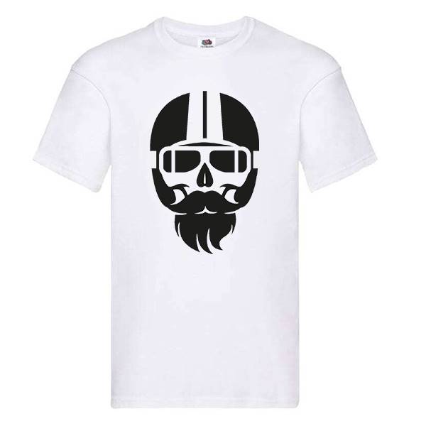 T-shirt homme personnalisé manches courtes , 100% coton 145grs , motif biker barbu