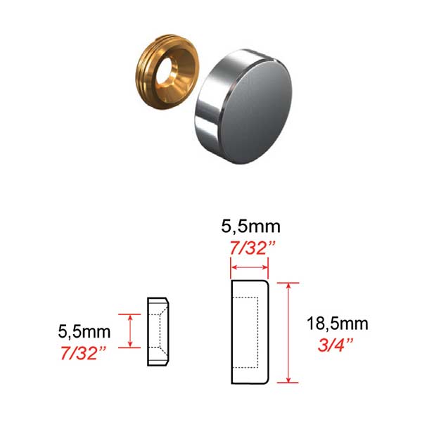 Cache vis inox Ø 18 mm