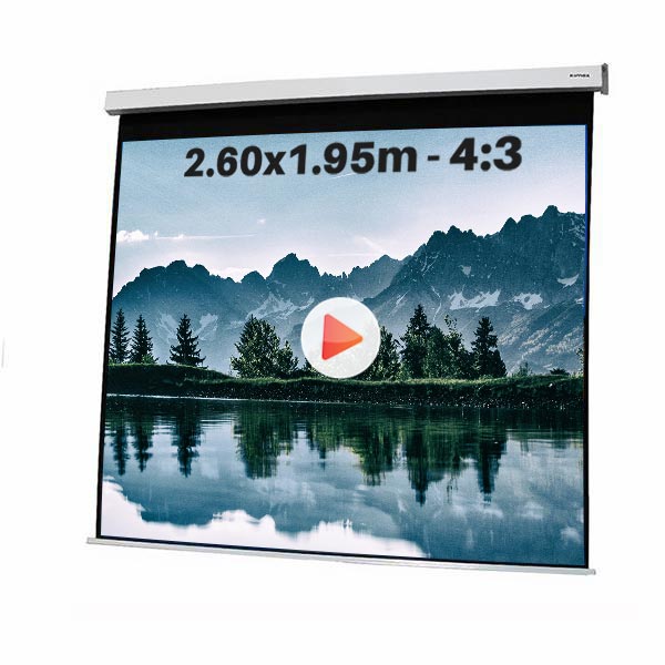 Ecran de projection motorisé pour video projecteur, format 2,6  x 1,95 m , ecran 4/3