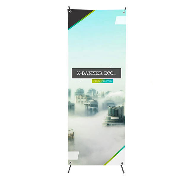 X-Banner éco format 600 x 1600 mm avec impression quadri recto sur toile pvc 340g