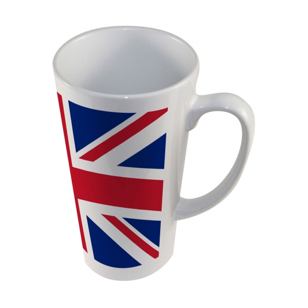 Mug publicitaire conique personnalisé blanc , hauteur 15  cm,  impression 1 face, prix degressif