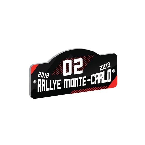 Plaque Rallye rigide à personnaliser 170 x 80 mm, prix degressif
