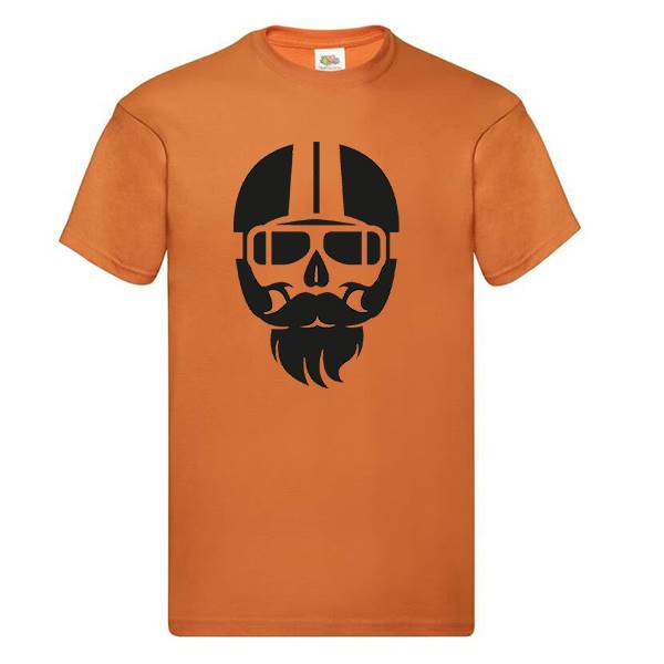 T-shirt homme personnalisé manches courtes , 100% coton 145grs , motif biker barbu