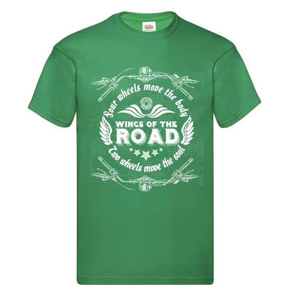 T-shirt homme personnalisé manches courtes , 100% coton 145grs , motif wings of the road