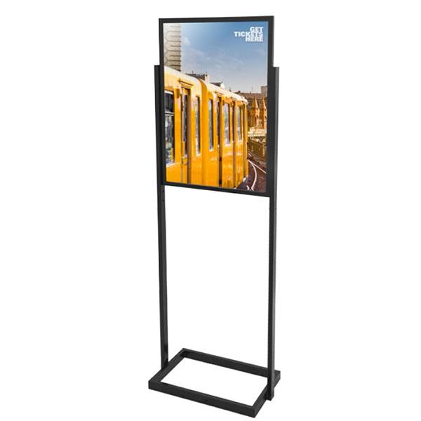 Totem publicitaire interieur  double face steel version panneaui 500x700 mm